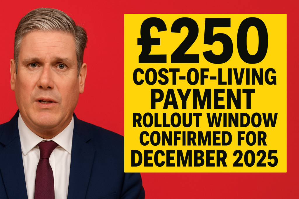 £250 Cost-of-Living Payment Rollout Window Confirmed for December 2025