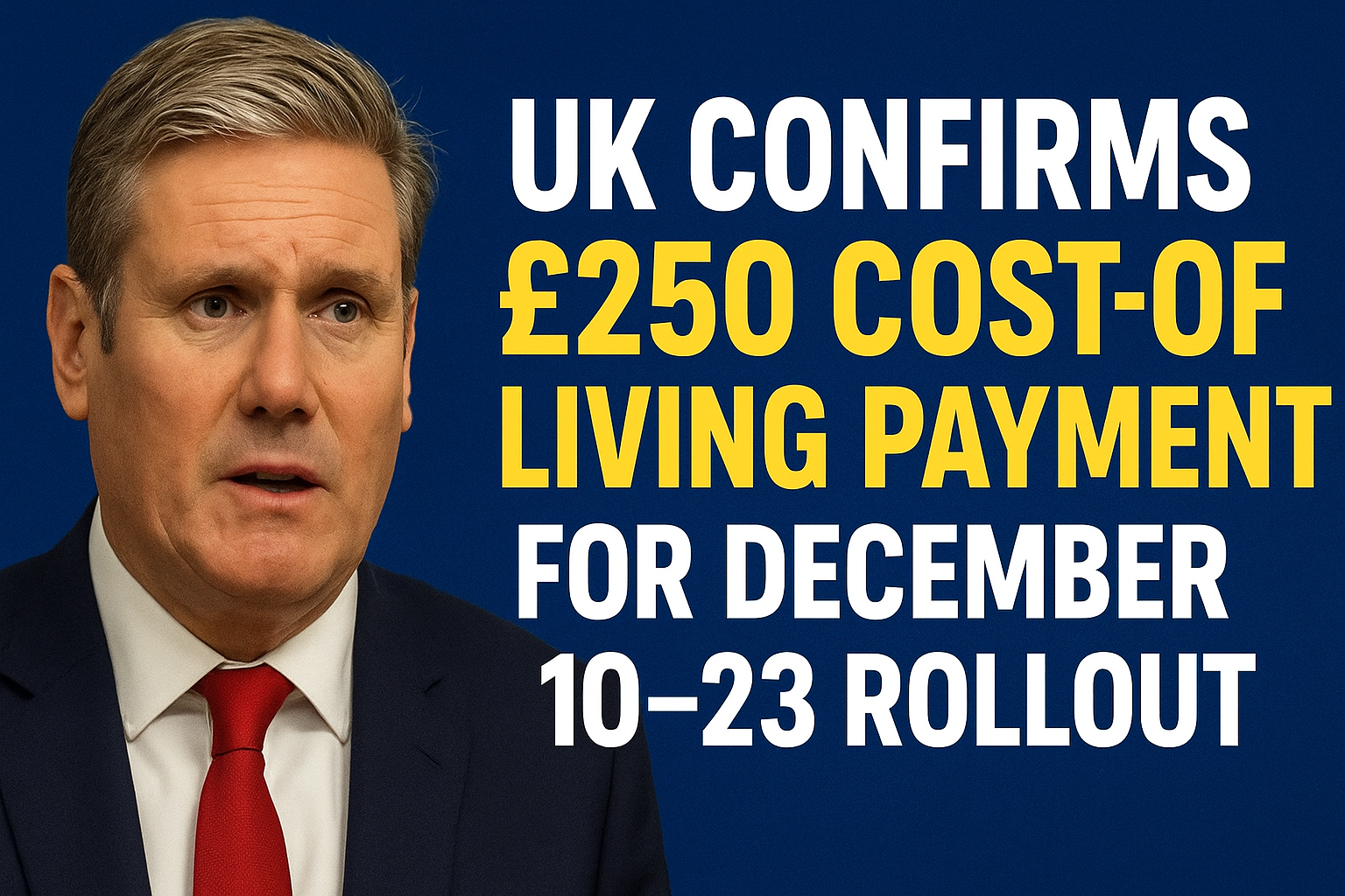 UK Confirms £250 Cost-of-Living Payment for December 10–23 Rollout