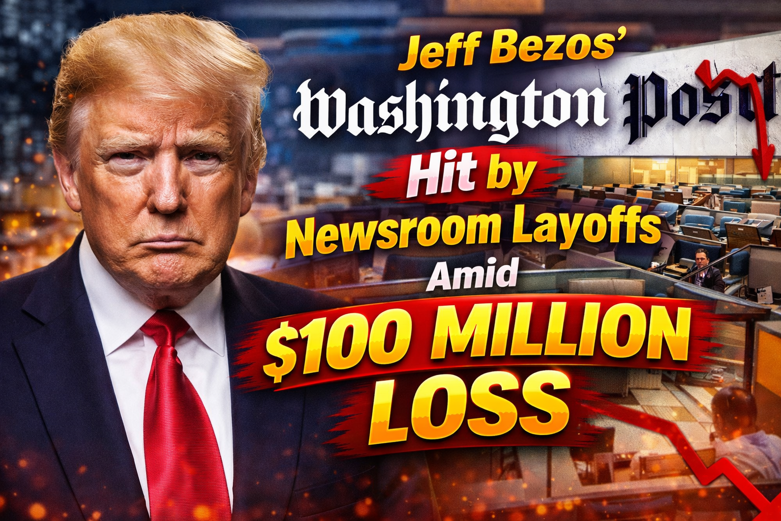 Jeff Bezos’ Washington Post Hit by Newsroom Layoffs Amid $100 Million Loss
