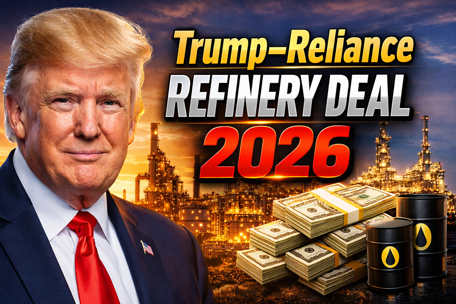 Trump–Reliance Refinery Deal 2026 Historic Investment Could Build First US Oil Refinery in Half a Century